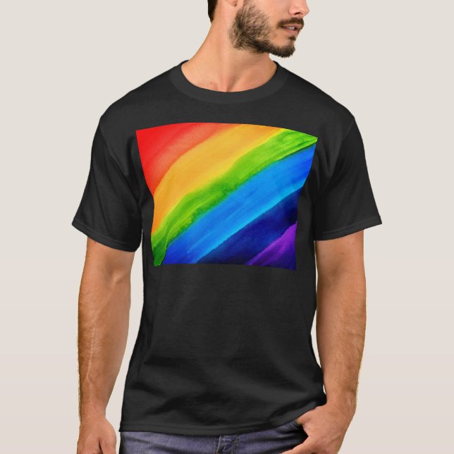 T-shirt Aquarelle Couleurs arc-en-ciel (Devant)