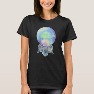 T-shirt Aquarelle Crystal Ball Tous Voir Oeil Mystique Vin