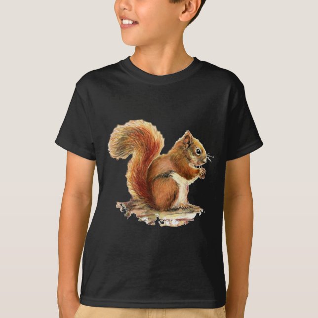 T-shirt Aquarelle Cute Écureuil rouge Nature animale (Devant)