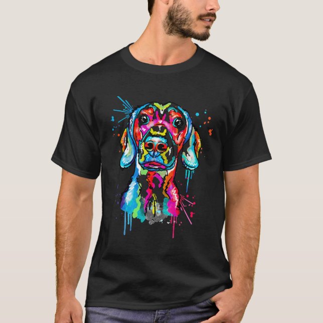 T-shirt Aquarelle Dachshund (Devant)