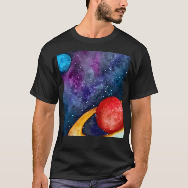 T-shirt Aquarelle dans l'espace (Devant)