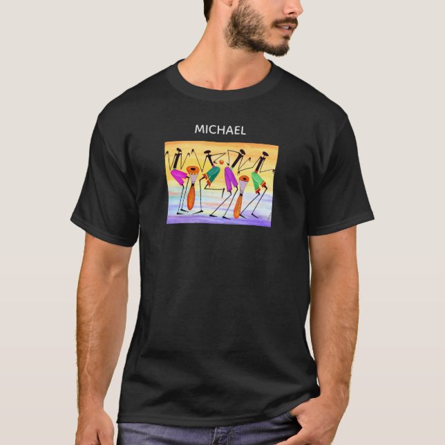 T-shirt Aquarelle, Danse du bonheur de l'art africain Abst (Devant)
