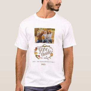 T-shirt Aquarelle d'automne moderne Thanksgiving Photo de 