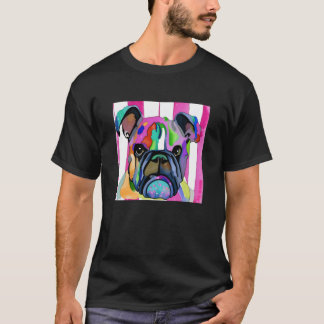 T-shirt Aquarelle de bouledogue mignon pour hommes et femm