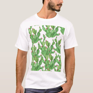 T-shirt Aquarelle de Cactus : Arrière - plan Motif transpa