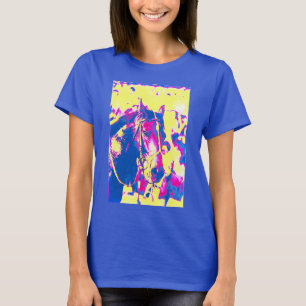 T-shirt Aquarelle de cheval de course de pur sang de