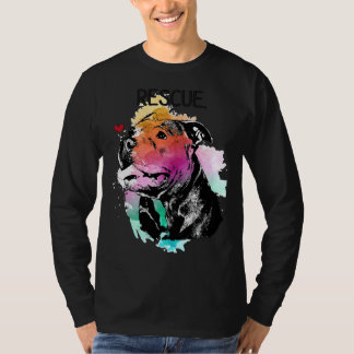 T-shirt Aquarelle de chien Pitbull secourt