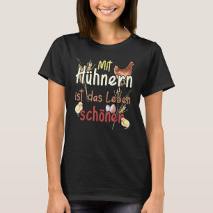 T-shirt Aquarelle de ferme vintage avec poulets la vie est