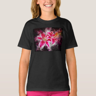 T-shirt Aquarelle de fleur de Stargazer Lily - bb 03