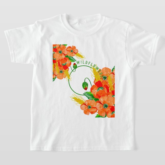 T-shirt Aquarelle de fleurs sauvages (Poser)