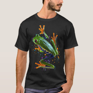 T-shirt Aquarelle de grenouille à arbre rouge Gardien de g