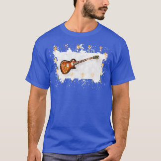 T-shirt Aquarelle de guitare électrique ax peinte