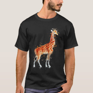 T-shirt Aquarelle de la faune de Giraffe