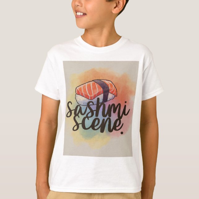 T-shirt Aquarelle de la scène Sashimi Tee (Devant)