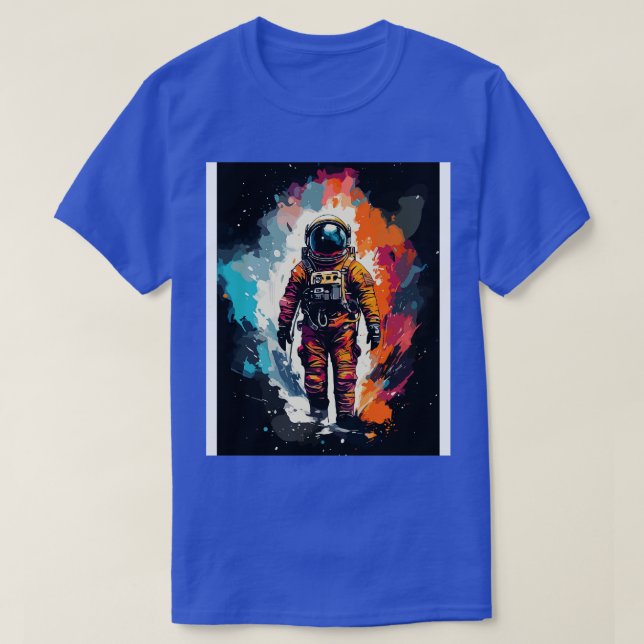 T-shirt Aquarelle de l'astronaute spatial peinture de l'ar (Design devant)