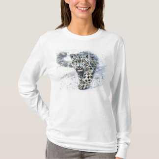 T-shirt Aquarelle de léopard de neige