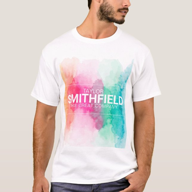 T-shirt Aquarelle de peinture géométrique (Devant)