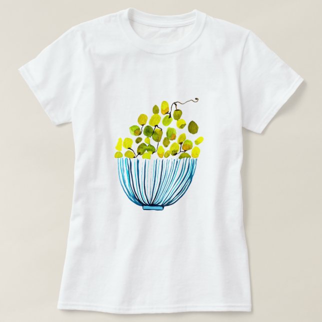 T-shirt Aquarelle de raisins fruits mignons (Design devant)