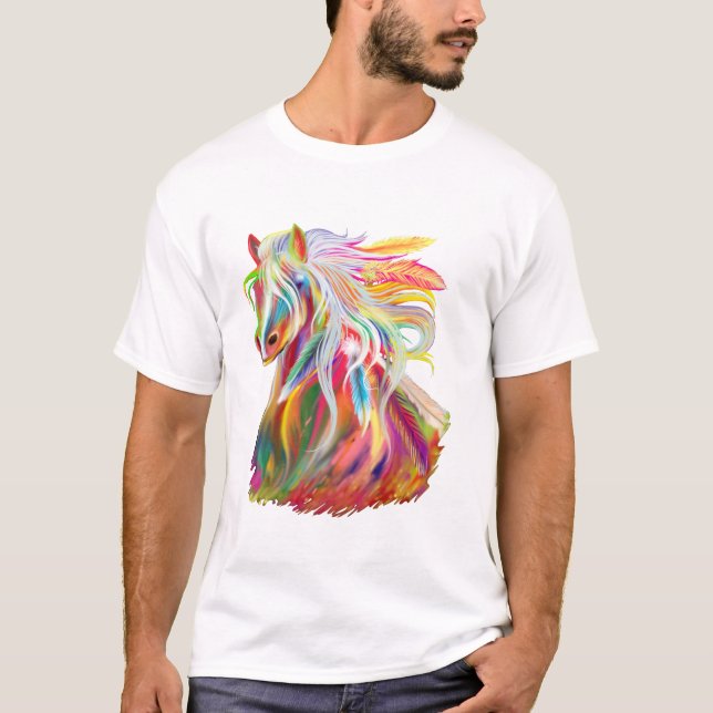 T-shirt Aquarelle de tête de cheval Equestre long manche T (Devant)