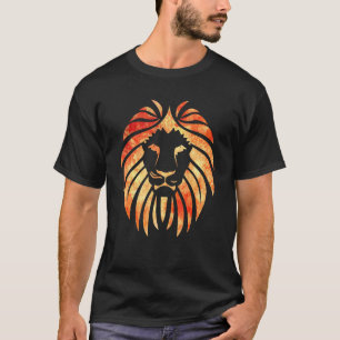 T-shirt Aquarelle de tête de lion cool Lion animal coloré