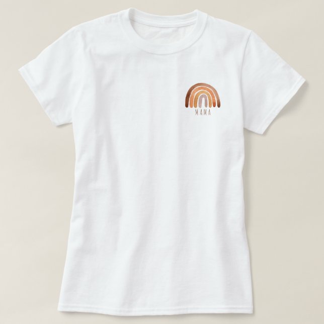 T-shirt Aquarelle de ton terrestre Boho Mama (Design devant)