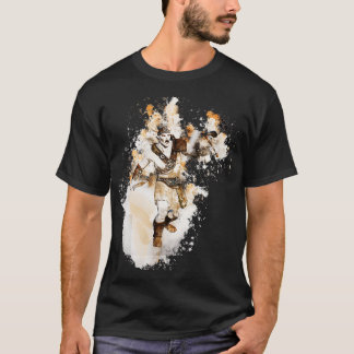 T-shirt Aquarelle d'épée de hache orange peinte