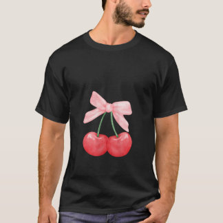 T-shirt Aquarelle d'été pour femmes Cerises rouges Coquett