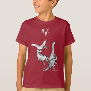 T-shirt Aquarelle Dinosaure Enfants S'amusent et Rugissent