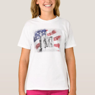 T-shirt Aquarelle du Lincoln Memorial drapeau américain ag