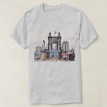 Aquarelle du pont suspendu Cincinnati Roebling