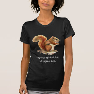 T-shirt Aquarelle écureuil rouge, Citation drôle