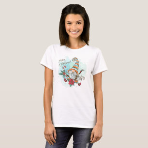 T-shirt Aquarelle Elf Poinsettia Sucre de canne
