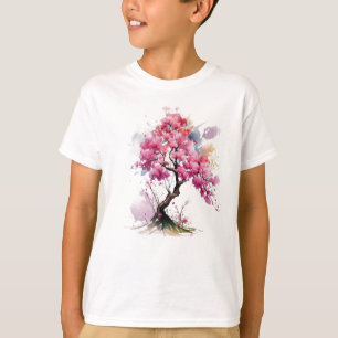 T-shirt Aquarelle en fleurs complètes Sakura Cherry Blosso