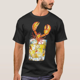 T-shirt aquarelle en verre de whisky