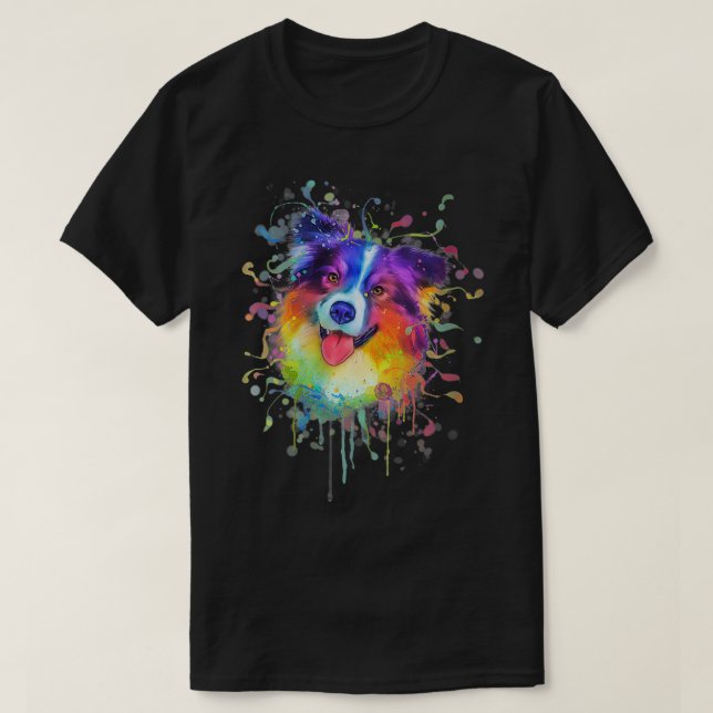 T-shirt Aquarelle féminine Berger australien Lover cadeau  (Design devant)