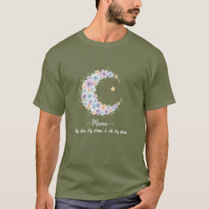 T-shirt Aquarelle Fleurie Lune Maman