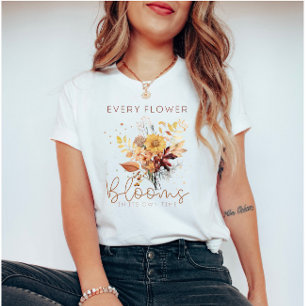 T-shirt Aquarelle Fleurs d'automne Citation d'inspiration