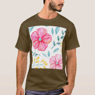 T-shirt Aquarelle Florale Shabby Chic Bohemian Patt