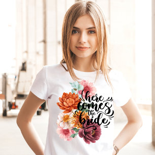 T-shirt Aquarelle florale voici la mariée