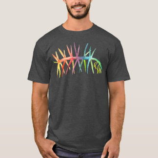 T-shirt Aquarelle Fossil Hallucigenia en arc-en-ciel