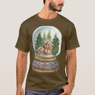 T-shirt Aquarelle Globe des neiges Père Noël