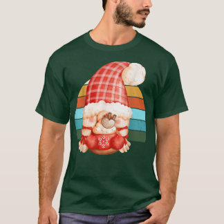 T-shirt Aquarelle Gnome Père Noël Noël Arbre Lumière Noël