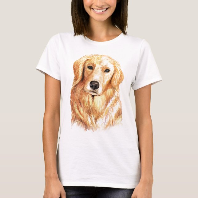 T-shirt Aquarelle Golden Retriever (Devant)