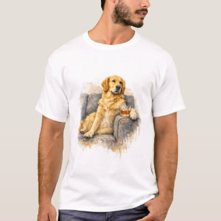 T-Shirt Aquarelle Golden Retriever & Whisky