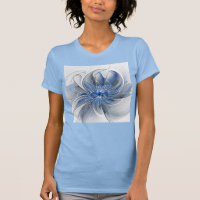 Aquarelle gris bleu Abstrait Fractal Art Flower