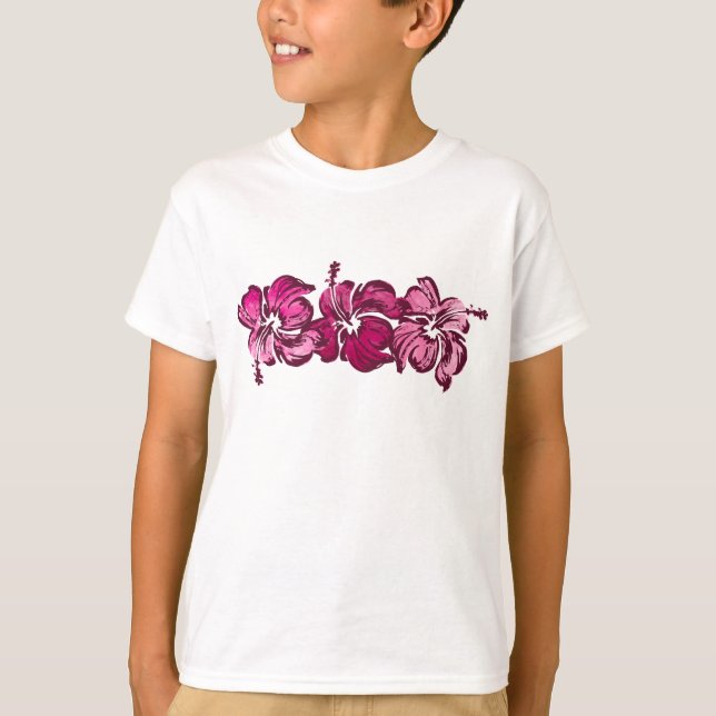 T-shirt Aquarelle Hibiscus Hawaiian Tropical (Devant)