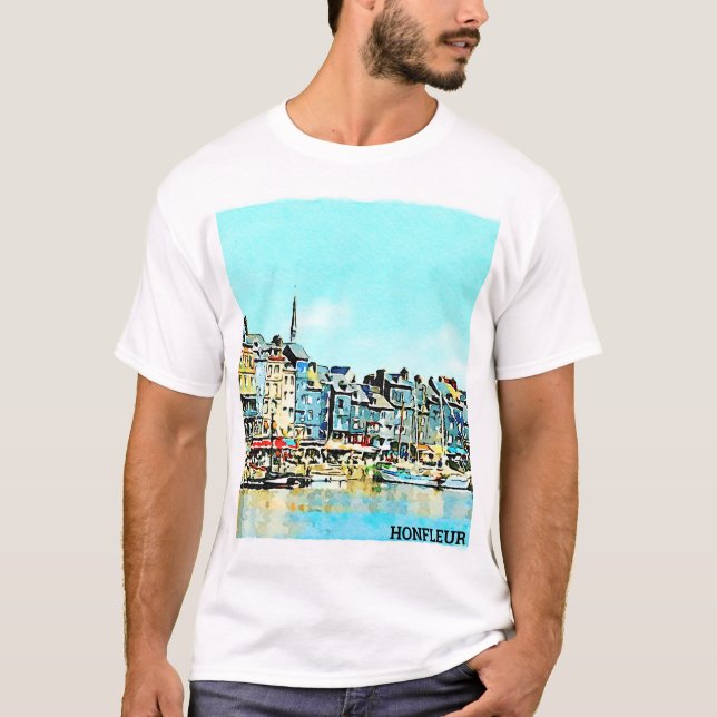 T-shirt Aquarelle Honfleur (Devant)