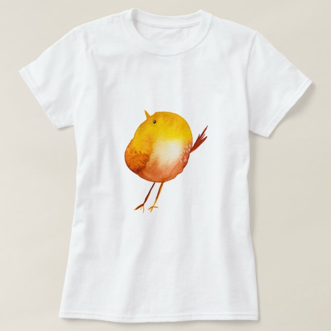 T-shirt Aquarelle jaune mignon (Design devant)