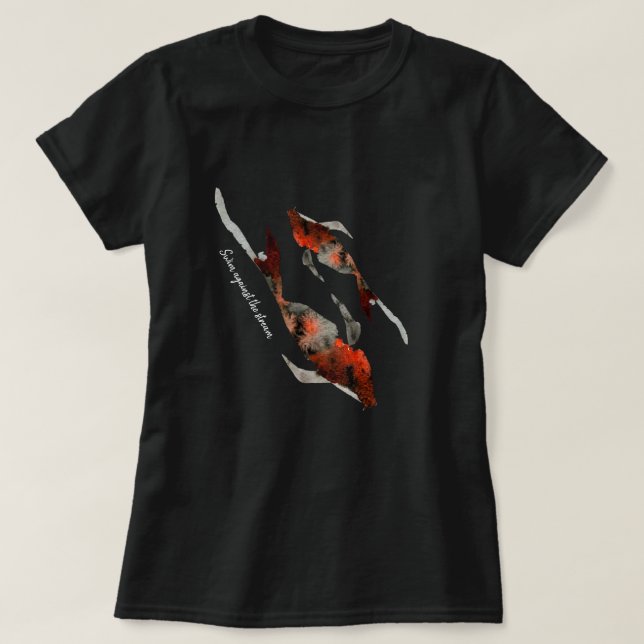 T-shirt Aquarelle koi slogan de poisson illustration T-shi (Design devant)
