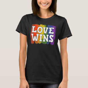 T-shirt Aquarelle Lgbt Love gagne Rainbow Paint Typographi
